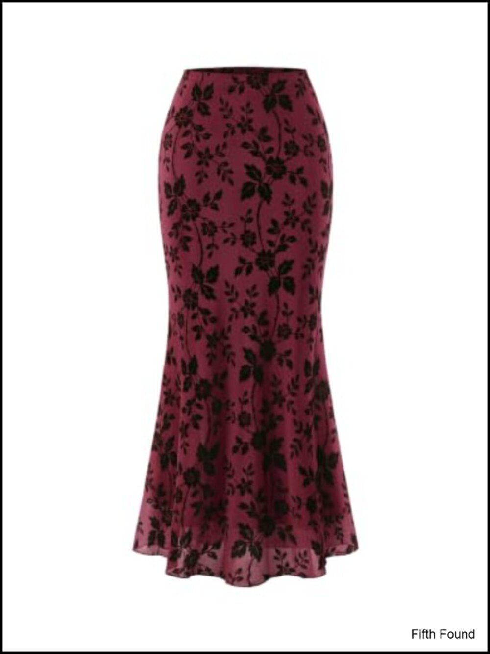Floral Mermaid High Waisted Mesh Maxi Skirt for Women